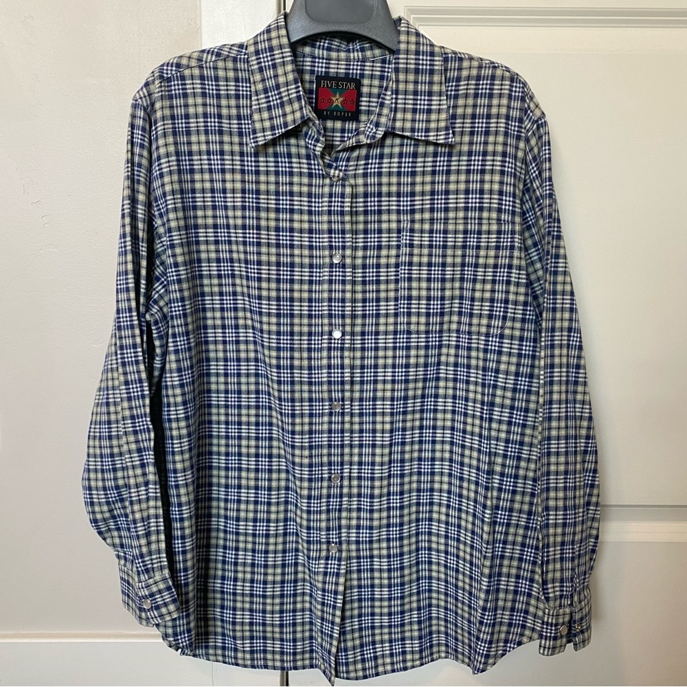 Roper Five Star Womens XL / 1X Pearl Snap Long Sleeve Vintage Western Shirt